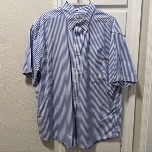 L.L. Bean Men's Blue and White Striped Shirt